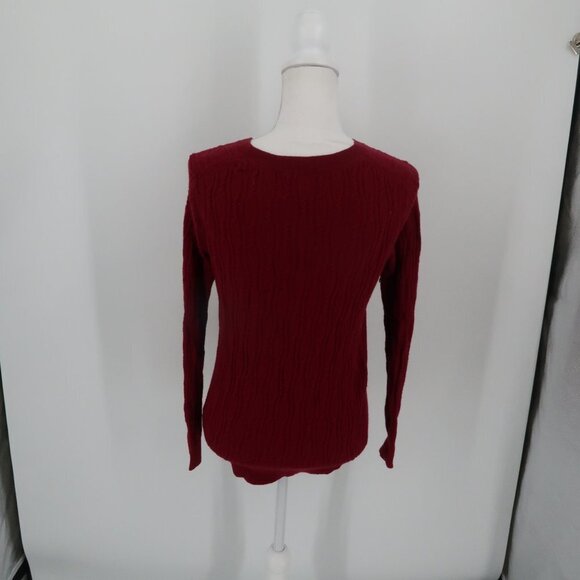 Banana Republic Maroon Red Cable Knit Sweater Fine Italian Yarn Filpucci Size M - Picture 5 of 8